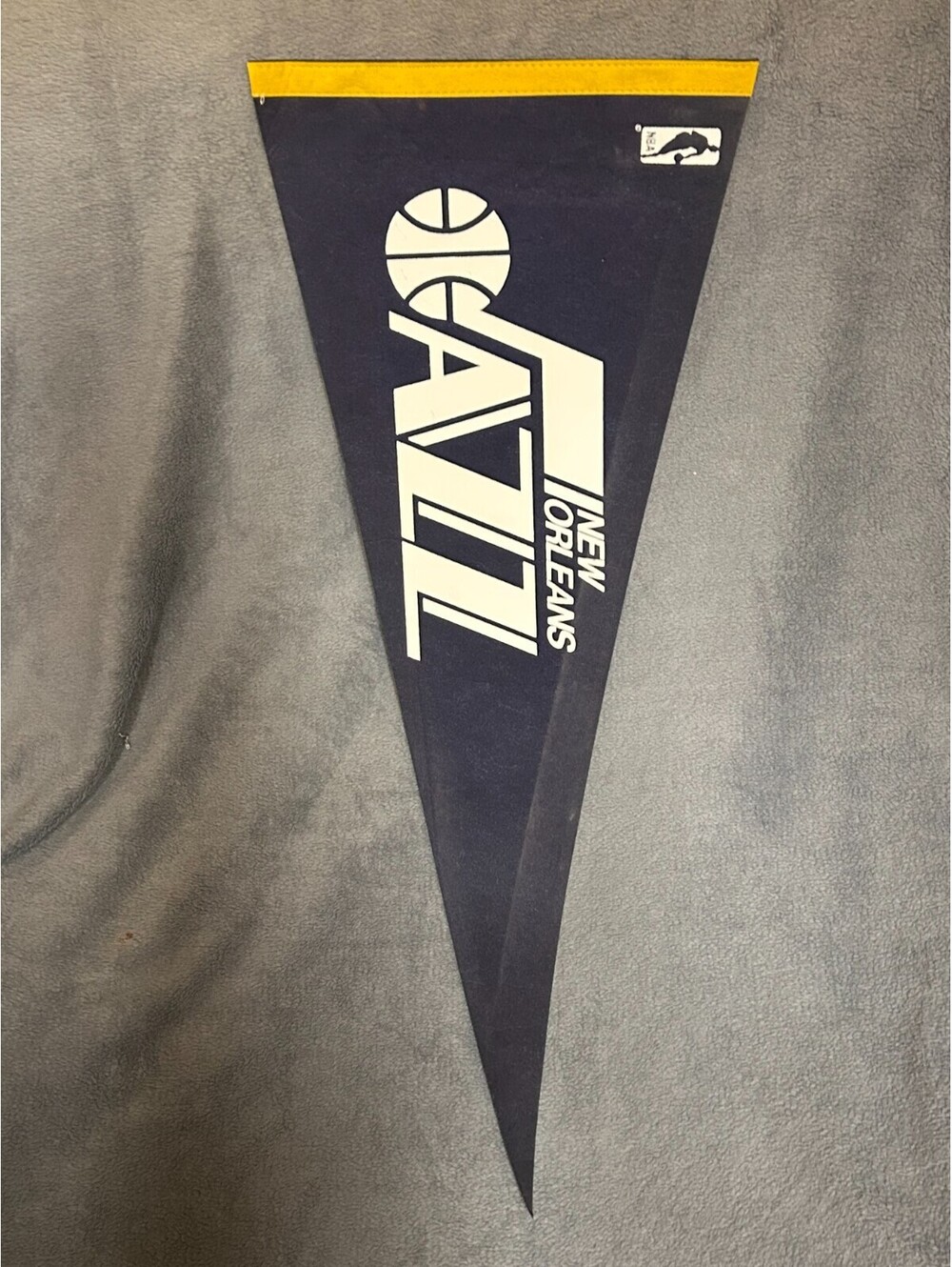 Vintage 1970s New Orleans Jazz NBA Felt Pennant Original Logo 30 In